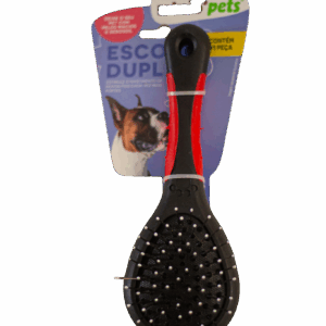 Escova dupla para escovação e retirada de pêlos