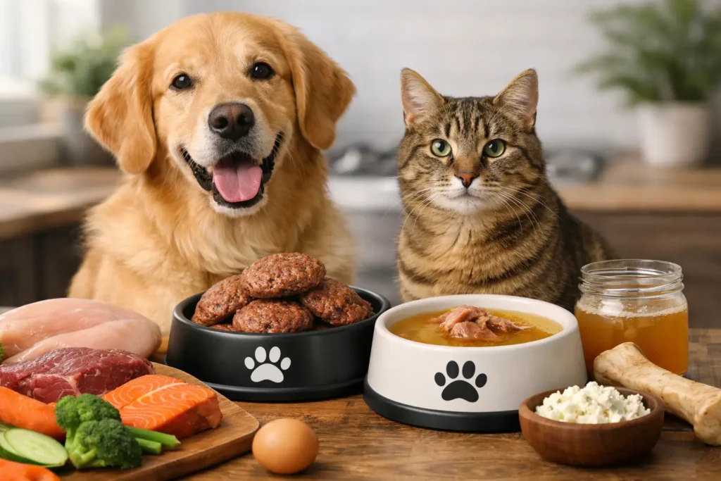 Alimentação natural para cães rica em proteínas